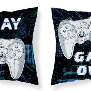 Poszewka dziecięca 40x40 granatowa biała game over MF 25 Kids 114