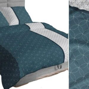 Poszewka bawełniana 40x40 turkusowa turkusowa ciemna biała geometria paski 4894 A bawełna Max