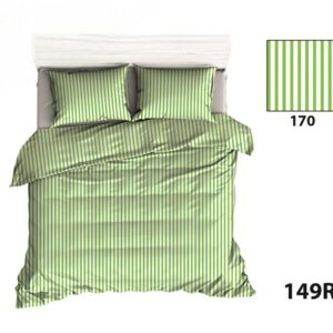 Poszewka bawełniana 40x40 R149 paski seledynowe białe