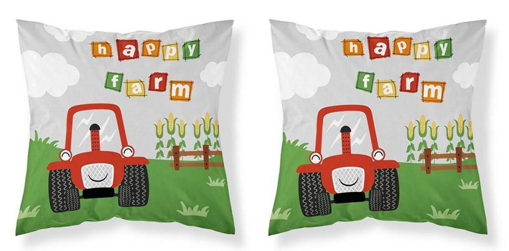 Poszewka bawełniana 40x40 Traktor czerwona zielona szara Mayamoo 26