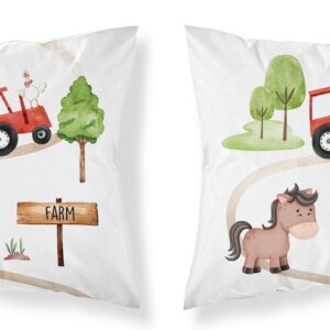 Poszewka bawełniana 40x40 Traktor czerwony PSBA 06 A Mayamoo 26