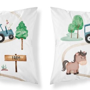 Poszewka bawełniana 40x40 Traktor niebieski PSBA 06 B Mayamoo 26