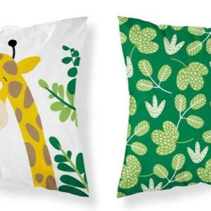 Poszewka bawełniana 40x40 żyrafa zielona 3945 A Mayamoo 105