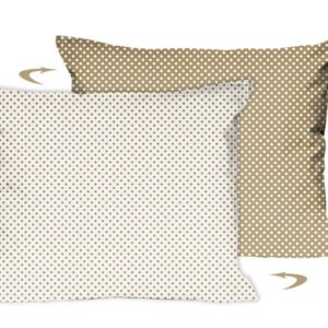 Poszewka bawełniana 50x60 R138 biała beżowa groszki 330N 344N