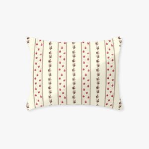 Poszewka bawełniana 70x80 kwiaty kremowa czerwona 1602N Classic