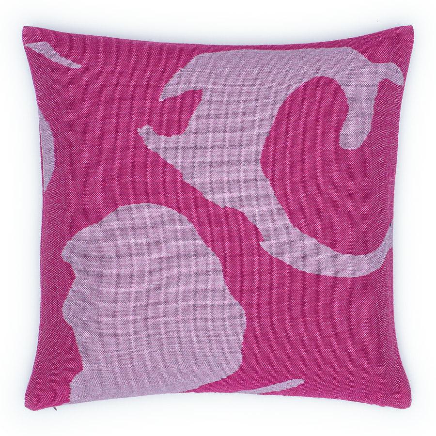 Poszewka bawełnina akrylowa 50x50 2154-2 Kleks różowa RAW