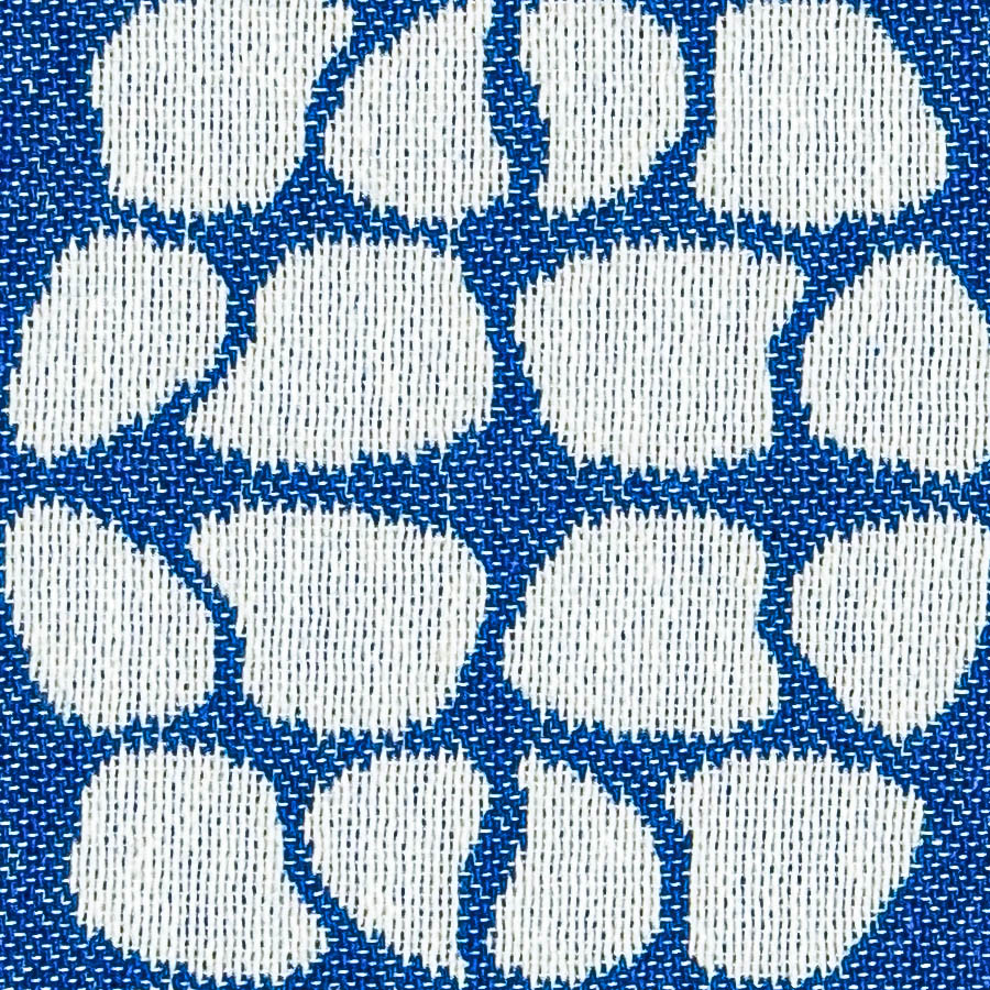 Poszewka bawełnina akrylowa 50x50 2155-1 Geometryczna lilia niebieska RAW - obrazek 3