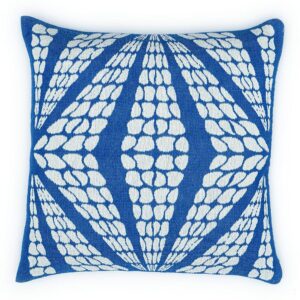 Poszewka bawełnina akrylowa 50x50 2155-1 Geometryczna lilia niebieska RAW