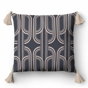 Poszewka dekoracyjna 45x45 5386 A grafitowa beżowa jasna geometryczna Panama 58