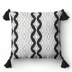 Poszewka dekoracyjna 45x45 5392 B szara jasna czarna geometryczna Panama 58
