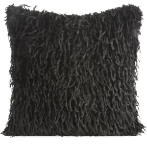 Poszewka dekoracyjna 45x45 Adore czarna futrzana Eurofirany