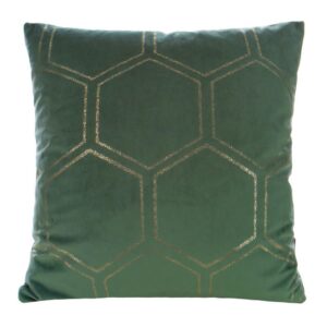 Poszewka dekoracyjna 45x45 Blink 12H zielona ciemna złota plaster miodu welurowa Eurofirany