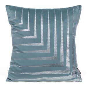 Poszewka dekoracyjna 45x45 Blink 31 niebieska srebrna geometryczna welurowa Eurofiirany
