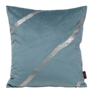 Poszewka dekoracyjna 45x45 Blink 34 niebieska złota pasy welurowa Eurofirany