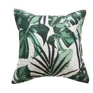 Poszewka dekoracyjna 45x45 Jungle liście białą zielona I23