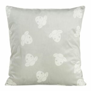 Poszewka dekoracyjna 45x45 Kids 1A srebrna z motywem słodkich baranków welurowa dziecięca