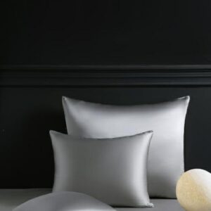 Poszewka jedwabna 40x40 szara jednobarwna Premium