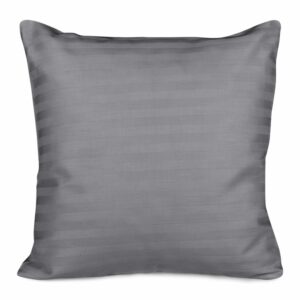 Poszewka satynowa 40x40 antracytowa szara pasy jednobarwna Cizgili adamaszkowa