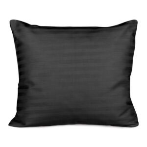 Poszewka satynowa 50x60 czarna pasy jednobarwna Cizgili adamaszkowa