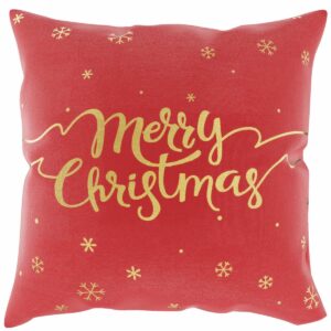 Poszewka świąteczna 45x45 Snow czerwona złota złota Merry Christmas BN23