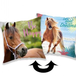 Poszewka z cekinami 40x40 3D Koń plaża grzywa