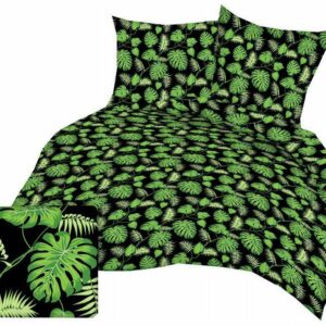 Poszewka z kory 40x40 178b czarna liście zielone gałązki palmy obustronna zapinana na zamek