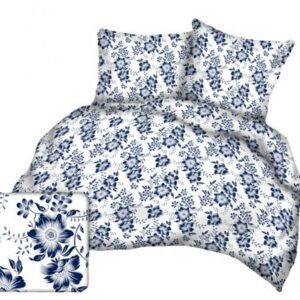 Poszewka z kory 40x40 biała granatowa kwiaty A1035 Kora 23