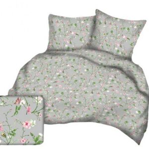 Poszewka z kory 40x40 szara różowa kwiaty A1121_2 Kora 23