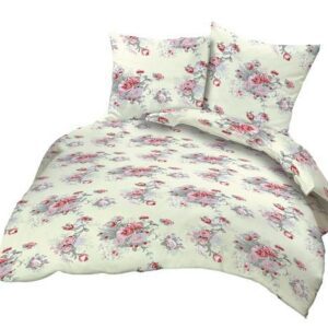 Poszewka z kory 50x60 124/1 kremowa różyczki czerwone bawełniana