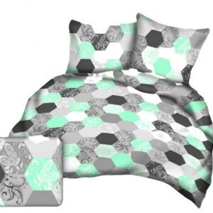 Poszewka z kory 50x60 szara miętowa heksagony A978_3 Kora 23