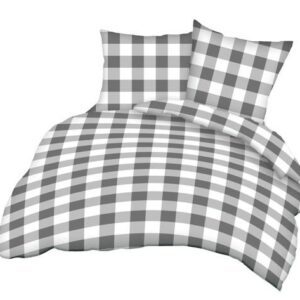 Poszewka z kory 70x80 171a szara biała kratka zapinana na guziki