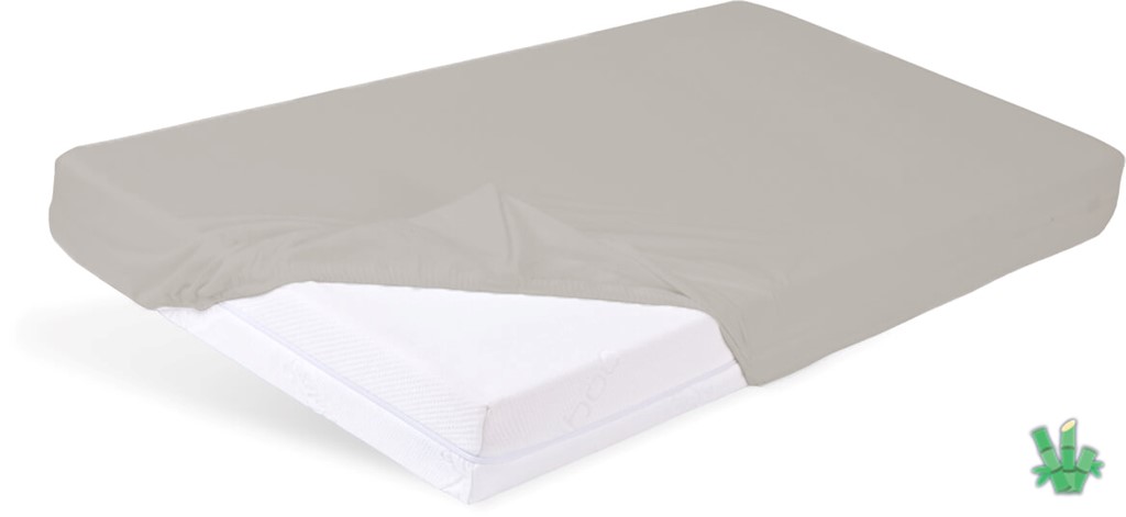Prześcieradło bambusowe z gumką 160x200 beżowe na materace o wysokości do 20 cm o gramaturze 140 g/m2
