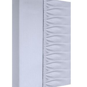 Prześcieradło bawełniane z gumką 220x200 srebrne na materac o wysokości do 25 cm