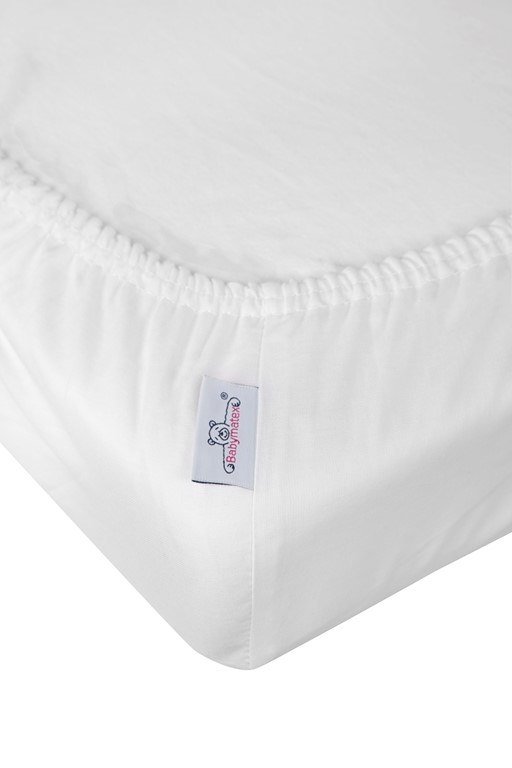 Prześcieradło bawełniane z gumką 70x140 białe BabyMatex - obrazek 2