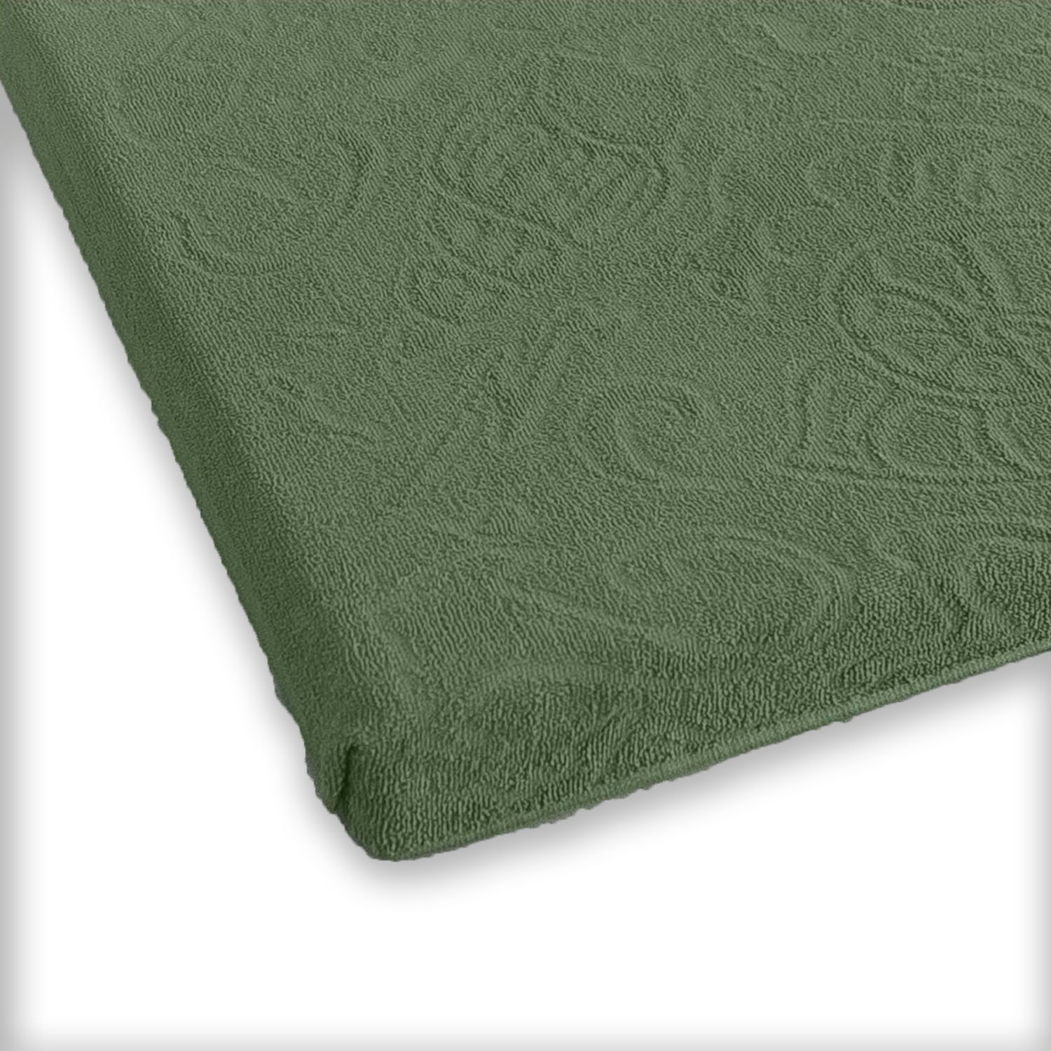 Prześcieradło frotte bez gumki 175x220 Tulipan 4 zielone żakardowe Zwoltex - obrazek 2