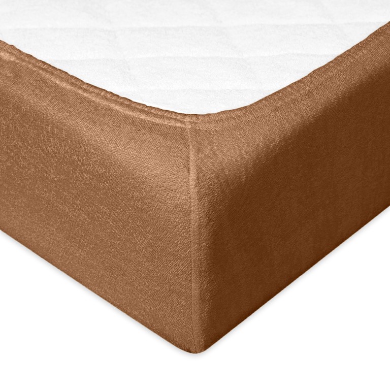 Prześcieradło frotte z gumką 120x200 brązowe 17 Premium - obrazek 5