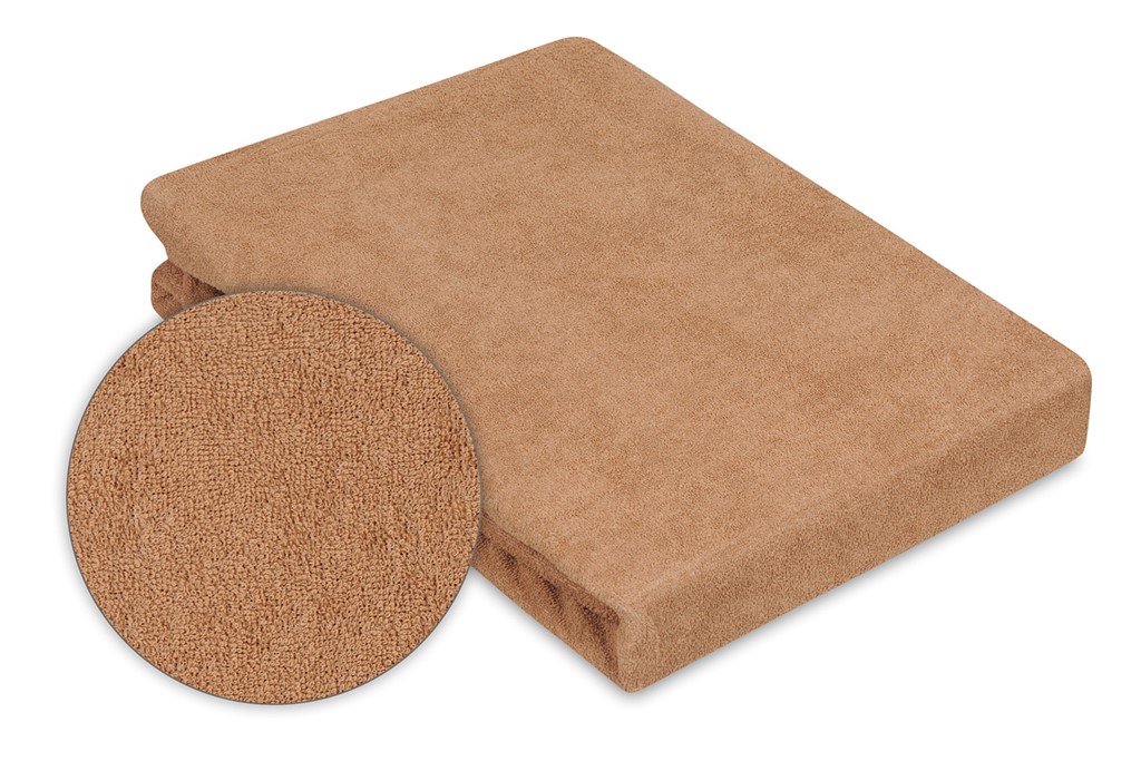 Prześcieradło frotte z gumką 120x200 brązowe 17 Premium - obrazek 7