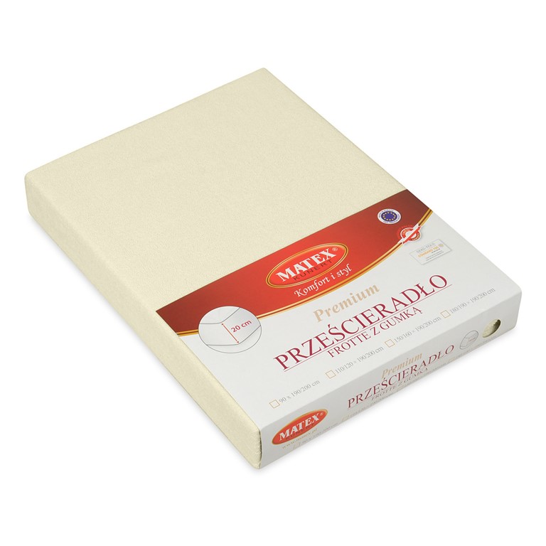 Prześcieradło frotte z gumką 120x200 ekri 02 Premium - obrazek 3