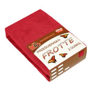 Prześcieradło frotte z gumką 160x220 czerwone 024 grube 200g/m2 KARO