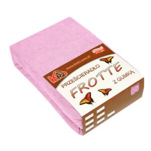 Prześcieradło frotte z gumką 220x240 różowe jasne 018 grube 200g/m2 KARO