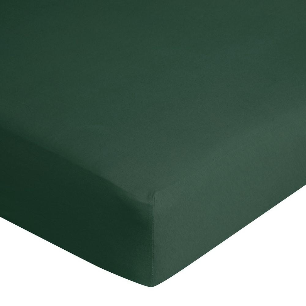 Prześcieradło jersey z gumką 180x200 zielone ciemne na wysoki materac 30 cm 125 g/m2 - obrazek 3