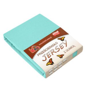 Prześcieradło jersey z gumką 220x240 miętowe 054 grube 150g/m2 KARO