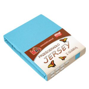 Prześcieradło jersey z gumką 220x240 turkusowe 030 grube 150g/m2 KARO