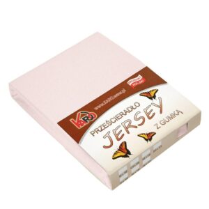 Prześcieradło jersey z gumką 90x200 różowe pudrowe 064 grube 150g/m2 KARO