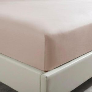 Prześcieradło satynowe z gumką 140x200 beżowe kaszmir jednobarwne na wysoki materac I24