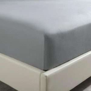 Prześcieradło satynowe z gumką 160x200 grafitowe jednobarwne na wysoki materac I24