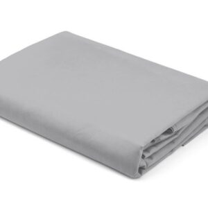 Prześcieradło satynowe 160x200 szare jasne bez gumki jednobarwne Pure