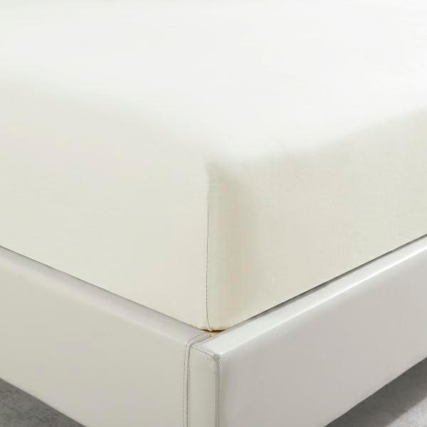 Prześcieradło satynowe z gumką 90x200 białe jednobarwne na wysoki materac I24