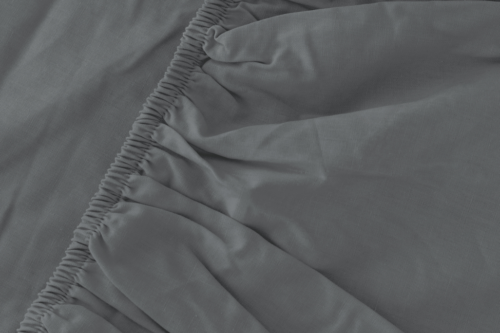 Prześcieradło satynowe z gumką 180x200 szare ciemne jednobarwne Pure - obrazek 4