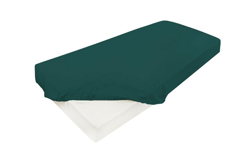 Prześcieradło satynowe z gumką 210/220x190/200 zielone ciemne 34 KG